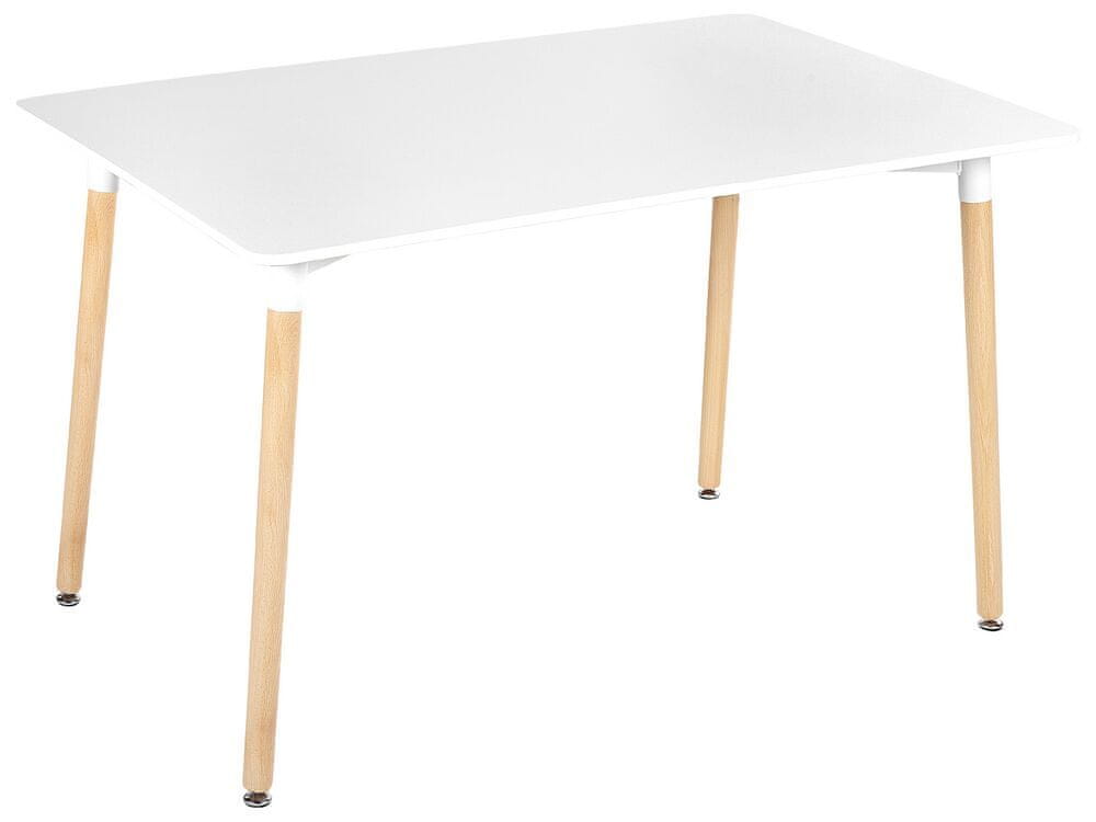 Beliani Jedálenský stôl 120 x 80 cm biela/svetlé drevo NEWBERRY